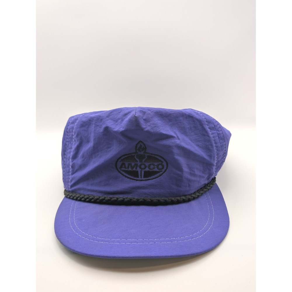 Imperial Amoco Hat Mens OSFM Purple Excellent Vintage Nylon Rope Gas Oil Cap